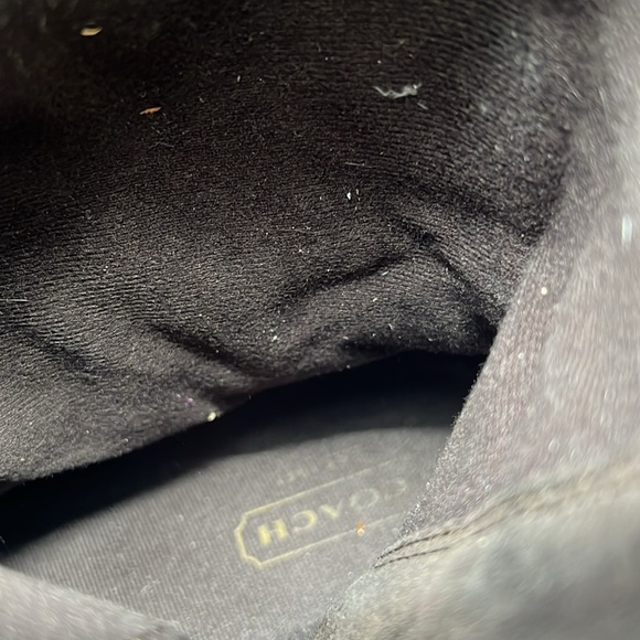 Coach Women's Talen Boot Size 8.5 Brown Suede Signature Quilted Nylon Rabbit Fur - Picture 12 of 12